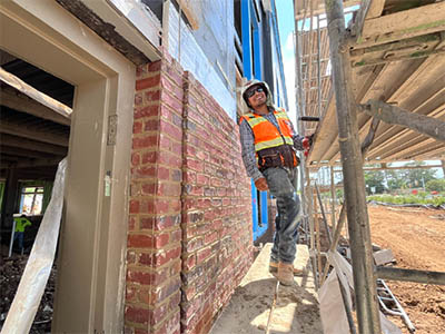 Sawmill close up of scaffold and brick coursing May 2025 thumbnail