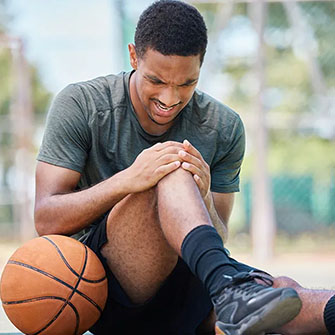 young man with knee pain